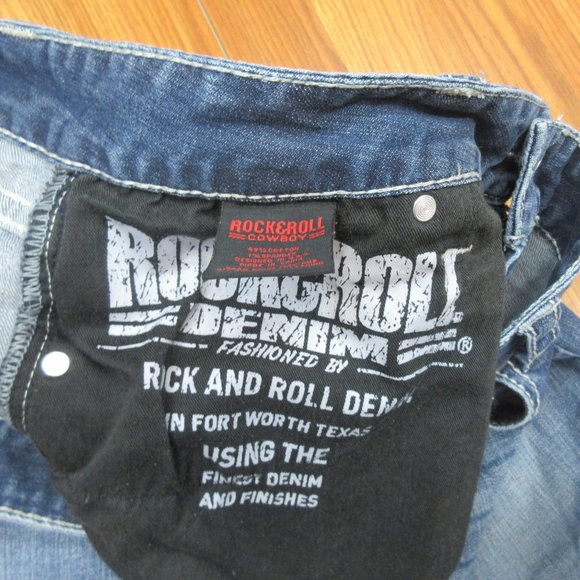 36x32 ROCK & ROLL COWBOY PISTOL/ REGULAR STRAIGHT FIT COTTON JEANS 36W x 32L - Picture 7 of 7